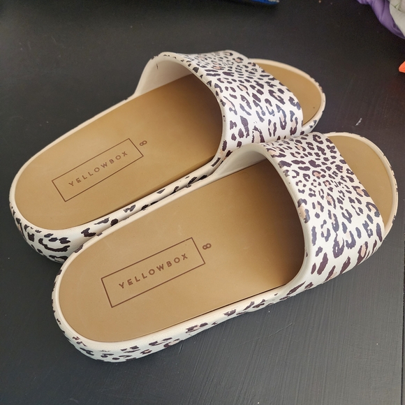 Yellow Box Animal Print Slide Sandals - Picture 3 of 5